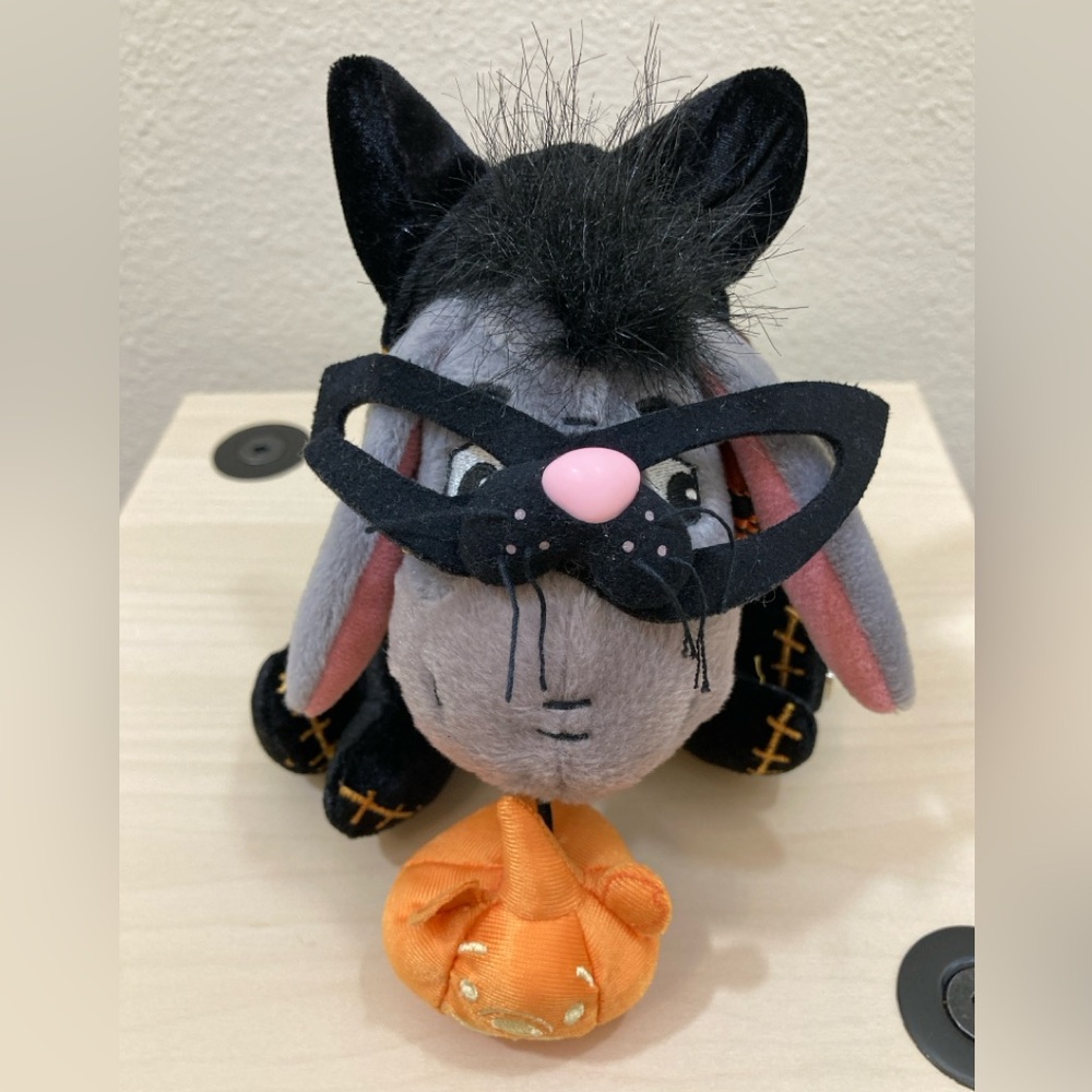 Disney Eeyore Halloween 2002 Black Cat Costume Mini Bean Bag Plush Collectible